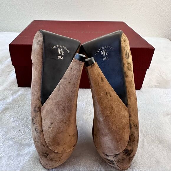 Mia Limited Edition Cosmopolitan Peep Toe Leopard Print Suede Heels size 8 - Picture 6 of 9